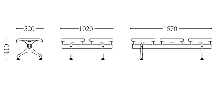 PU機場(chǎng)椅/等候椅/排椅 -SJ9202(圖2) undefined
