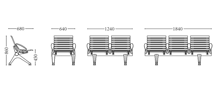 鋁合金機場(chǎng)椅/等候椅-SJ9087(圖2) undefined